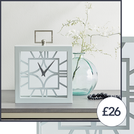 Delphi Mantel Clock Grey